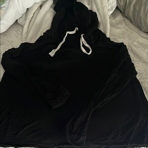 French Connection Black Hoodie with White Accents